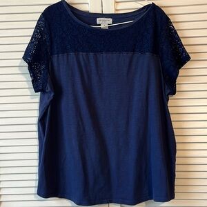 Womens Liz Claiborne Navy Shirt 1X